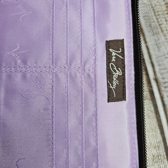 Vera Bradley zip around wallet in plum petals pattern wristlet retired - Picture 4 of 6